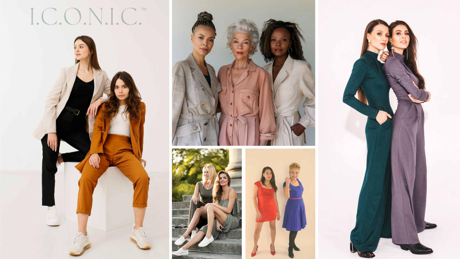 iconic-with-style-about-page-brand-collage.jpg Collage of diverse women in elevated, modern outfits representing the I.C.O.N.I.C With Style brand aesthetic.