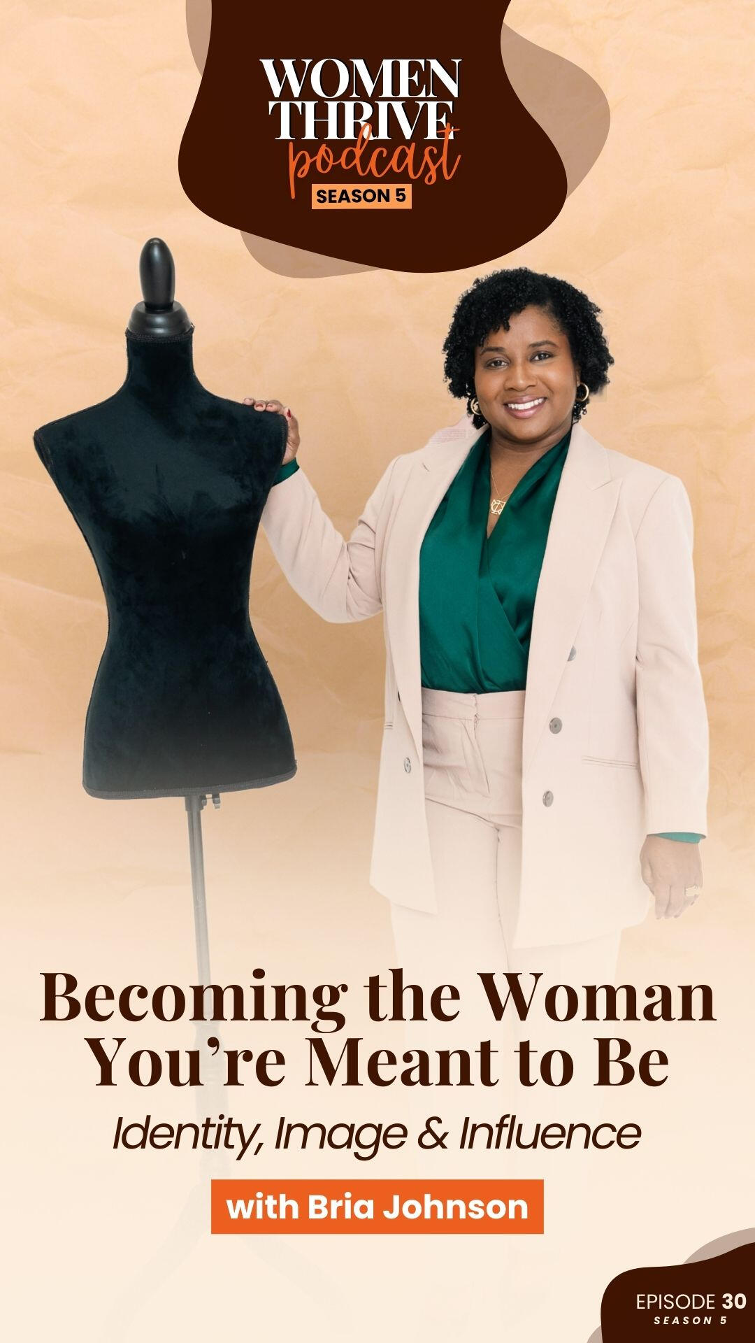 Unleash Your Ambition — Podcast Feature Bria Johnson smiling in a light blazer with a black text banner across the image reading the episode title, used as the thumbnail for her Unleash Your Ambition podcast feature.